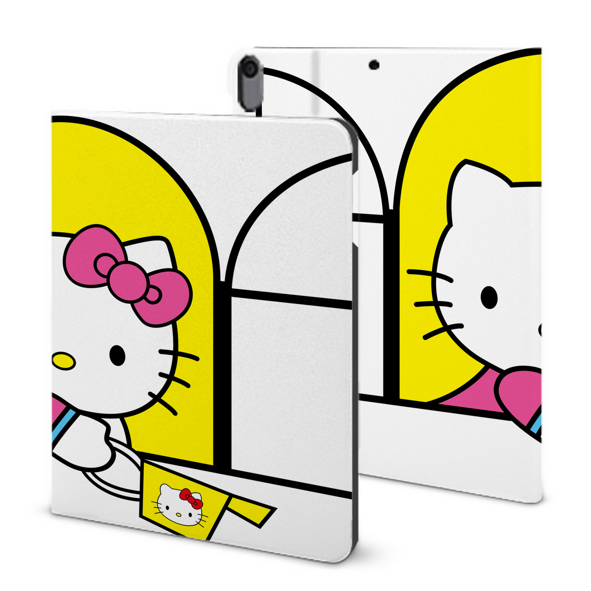 （画像用） Hello Kitty ハローキティ IPad ケース ブック型 PUレザー TPU 耐衝撃 軽量 薄型 ペン収納なし 全面保護 IPad 各モデル対応